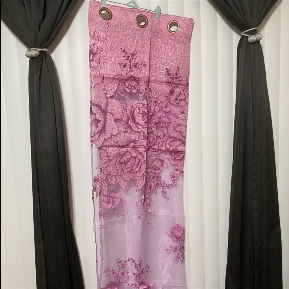 Purple lace floral with beautiful beaded ends shower curtain